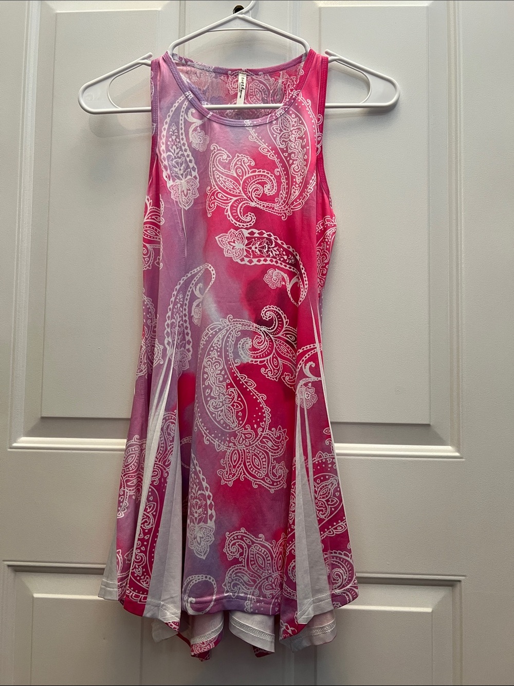 India Boutique Pink Purple Paisley Dress with Lace Racerback Girl Large